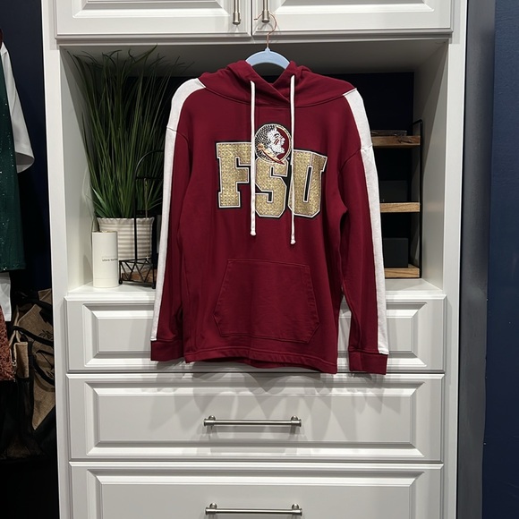 PINK FSU Sparkle light hoodie with front pocket Great condition sweater SZ S - Picture 6 of 10